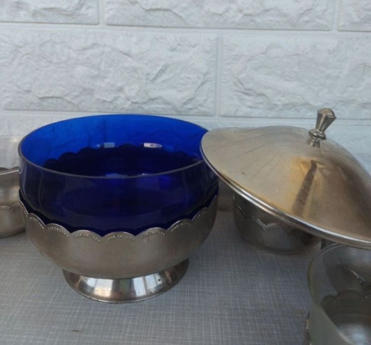 Сервиз ссср кобальтовое стекло