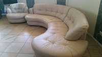 Narożnik - sofa plus fotel - model Bretania - skóra naturalna!