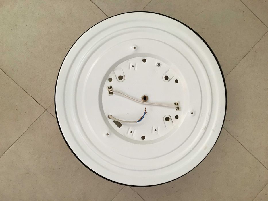 Plafond teto clássico latão vidro branco fosco 40cm