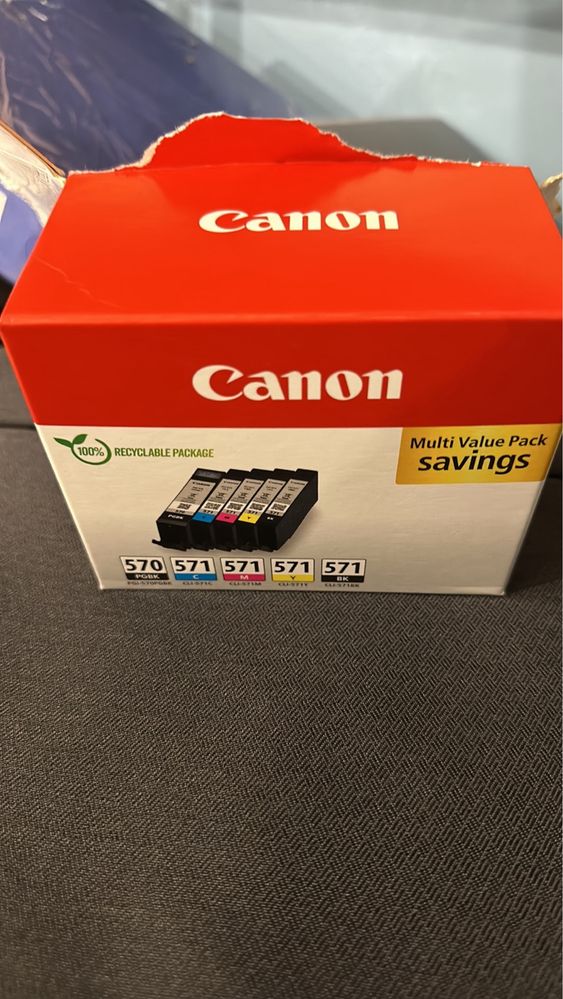 Картриджі Canon 570. 571. В наборі 5 картриджів.