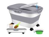 Wuciray Pojemnik na Karmę dla Psa 7-10 kg Składany z Kółkami
