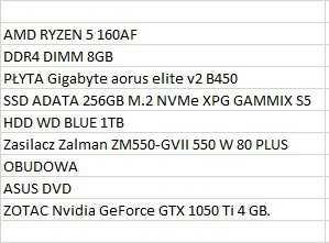Komputer gamingowy - AMD Ryzen 5, GeForce GTX 1050 Ti