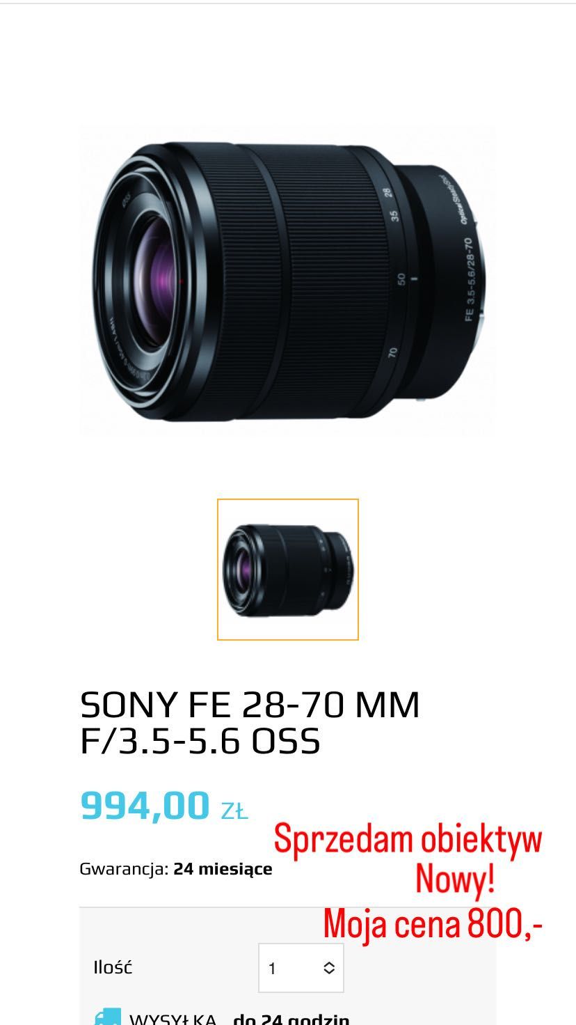 Obiektyw Sony FE 28-70 mm