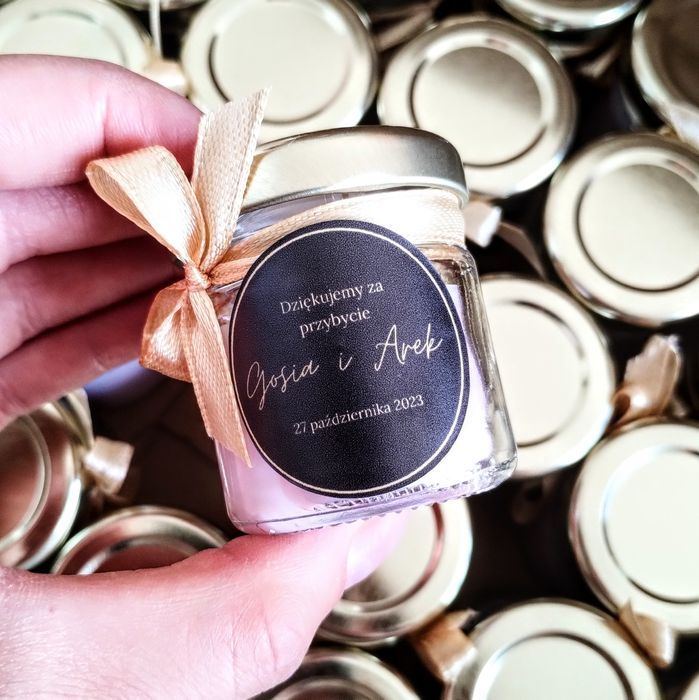 Świeczki sojowe upominki podziękowania dla gości ślub wesele święta