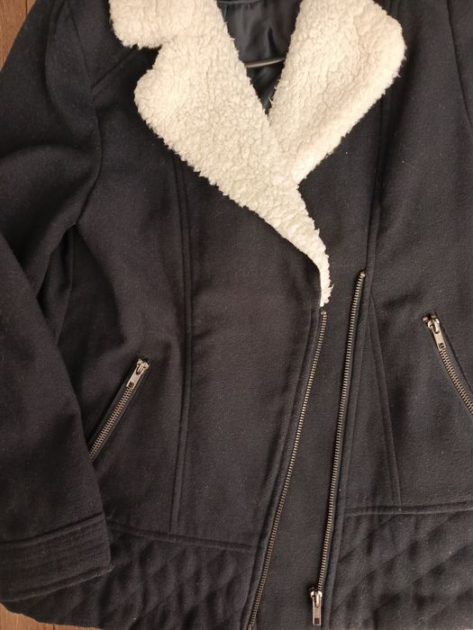 Kożuszek futerko ramoneska 152 dla dziewczynki 12 lat f&f