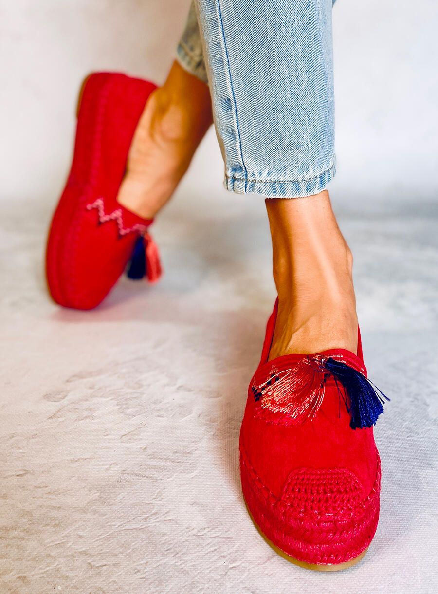 Espadryle Z Frędzelkami Czerwone 1735 Red