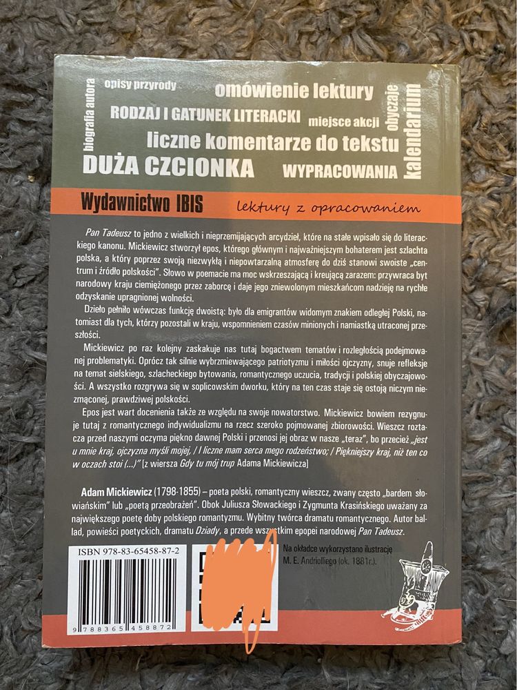 Lektura; Książka „Pan Tadeusz”