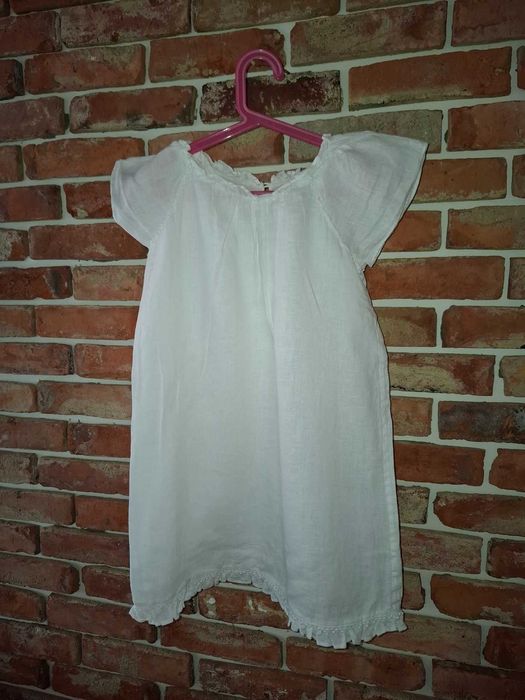 Massimo Dutti 134-146 sukienka lniana len