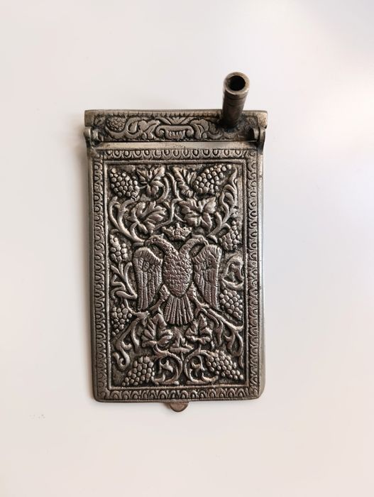 Porta Bloco de Notas antigo com suporte para caneta