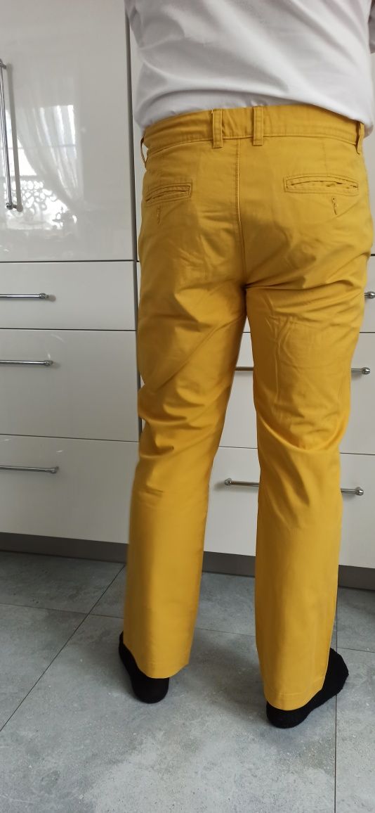 Sg Musztardowe spodnie męskie L , XL Slim chino chinosy męskie L , XL