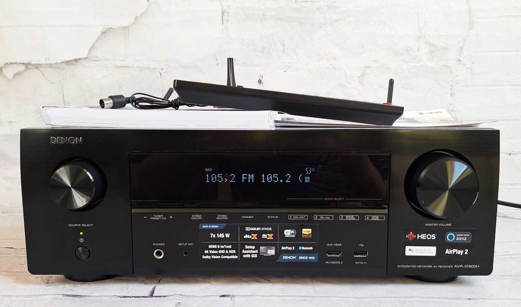 Amplituner Denon Avr X 1600 Bluetooth Dolby Atmos WiFi wzmacniacz