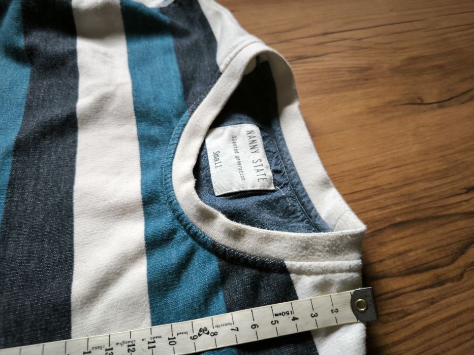Nanny State bluza męska w paski S biała niebieska