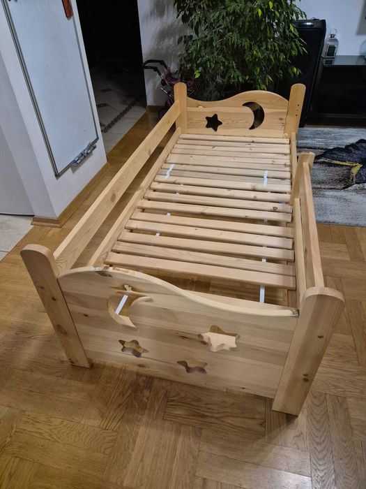 Łóżko drewniane 80/180 dziecięce, stelarz wzmocniony