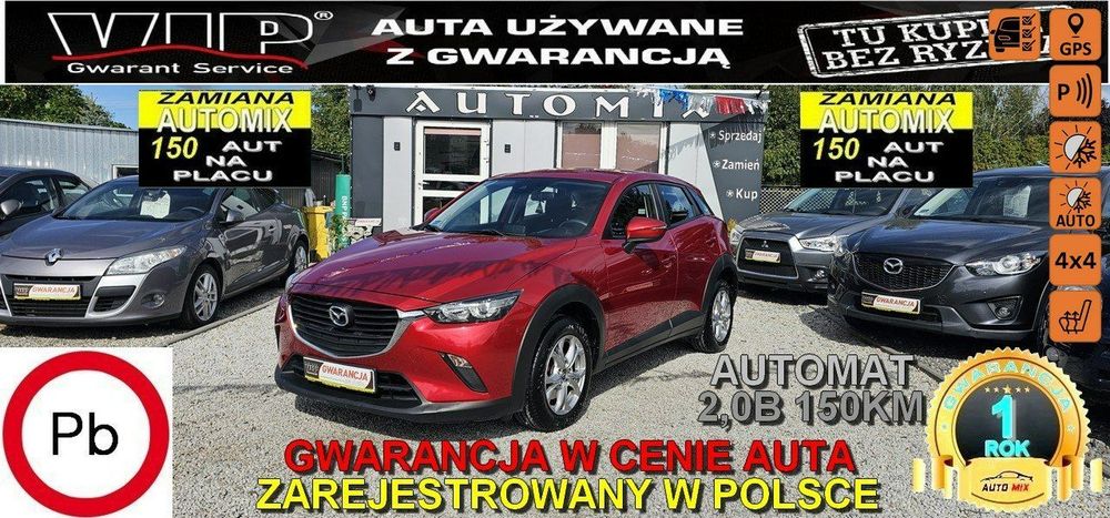 Mazda CX-3 Piękny Kolor!Mocne 2,0b150KM Automat,4X4,Gwarancja/Zamiana-Automi-x.pl