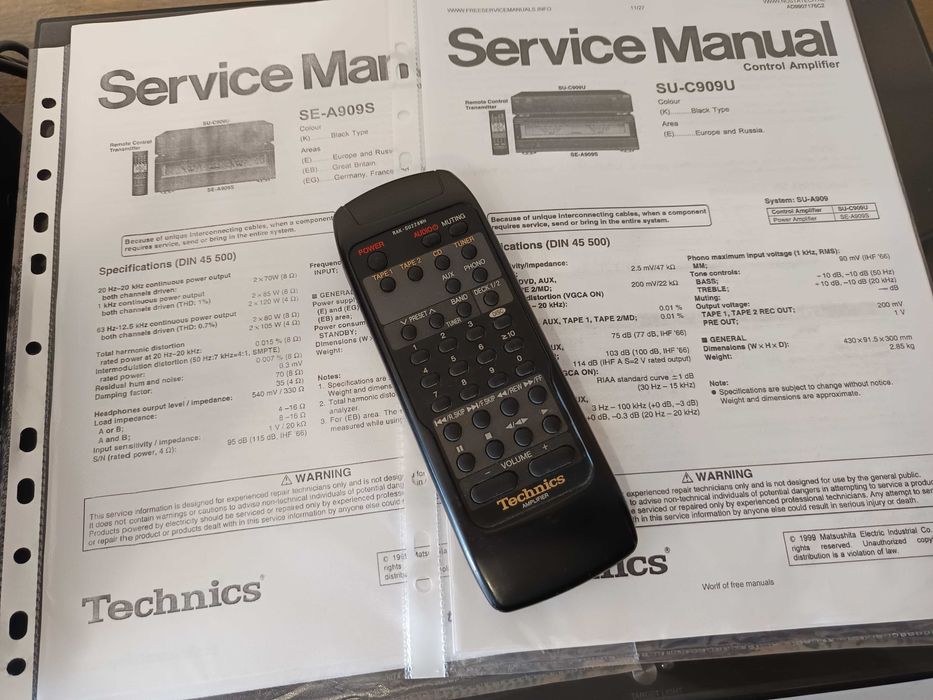 Wzmacniacz Technics SE-A909S SU-C909U z pilotem