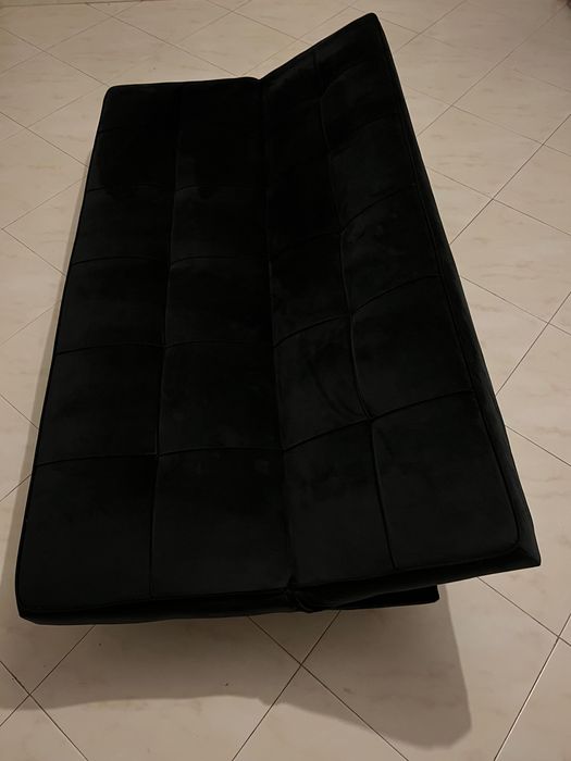 Sofá, preto, veludo (como novo)