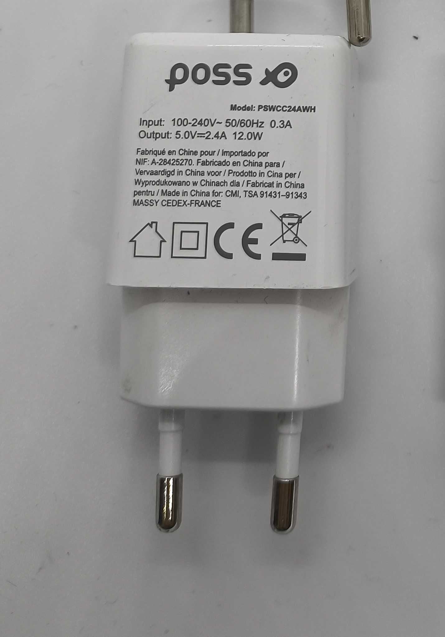POSS Ładowarka sieciowa 2,4A