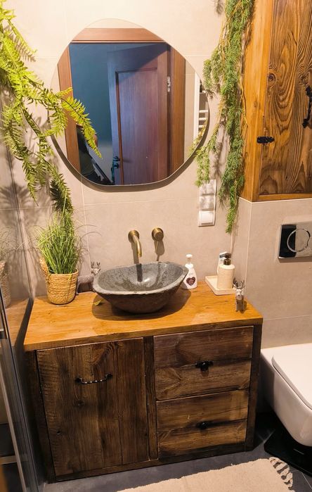Szafka łazienkowa loft, boho, vintage, retro, rustykalna, stare dewno