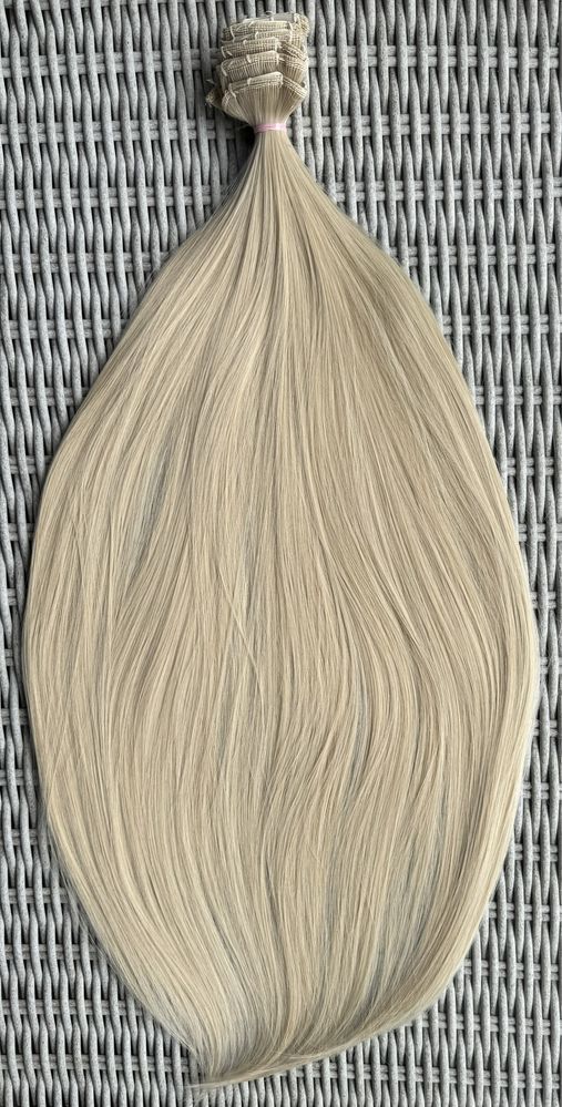 Delikatny naturalny blond, zestaw clip in, włosy doczepiane