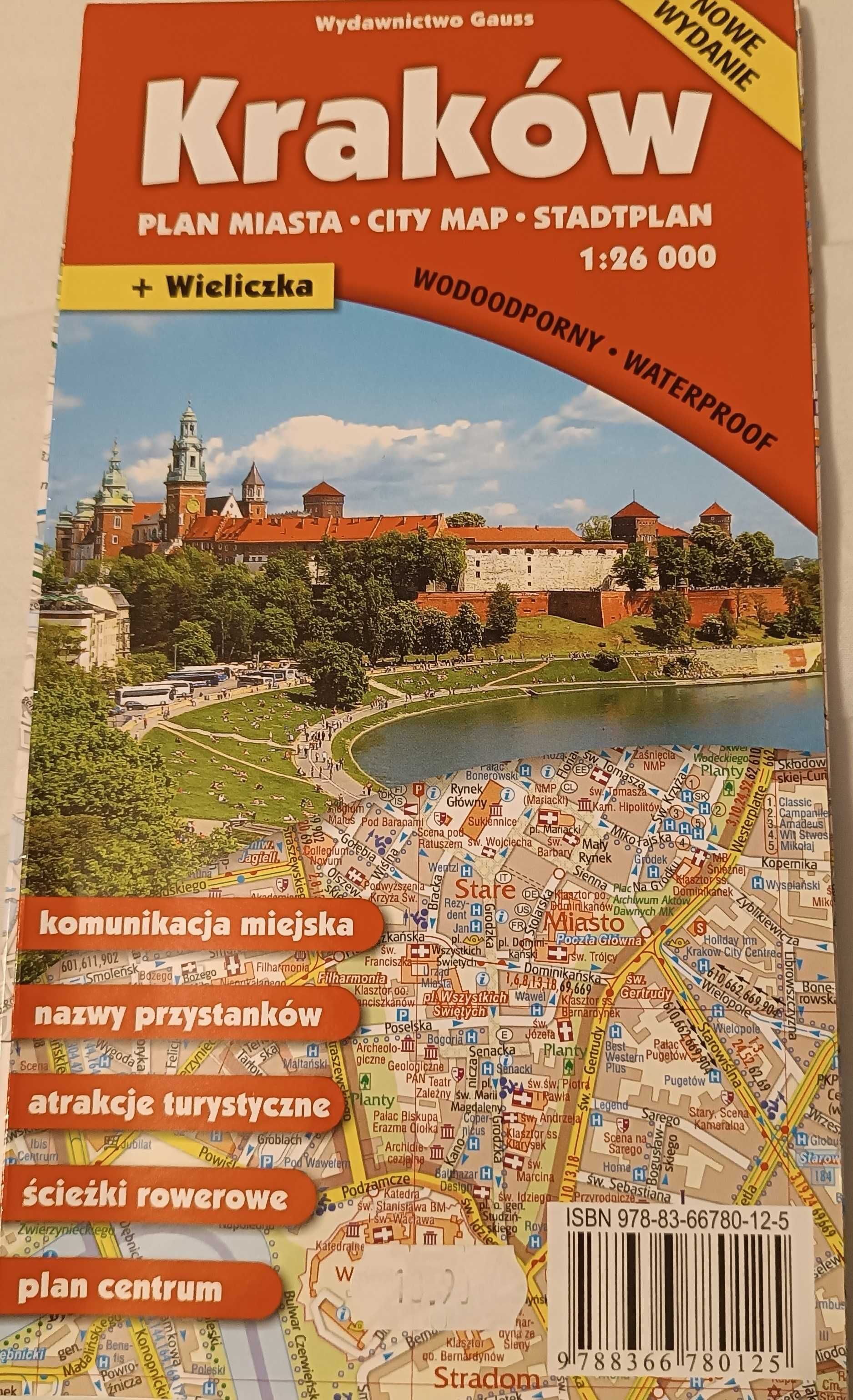 Kraków plan miasta Wydawnictwo Gauss 1:26000