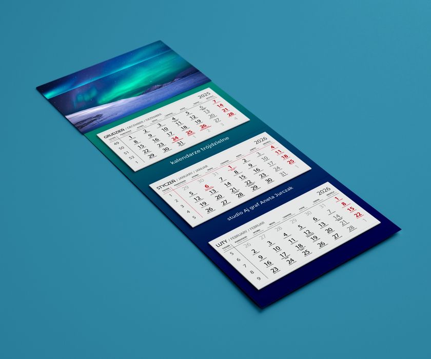 Kalendarze 2026 Projekt + druk, realizacja
