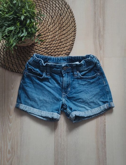 Dziewczęce szorty jeansowe krótkie spodenki na lato plażę 122 H&M