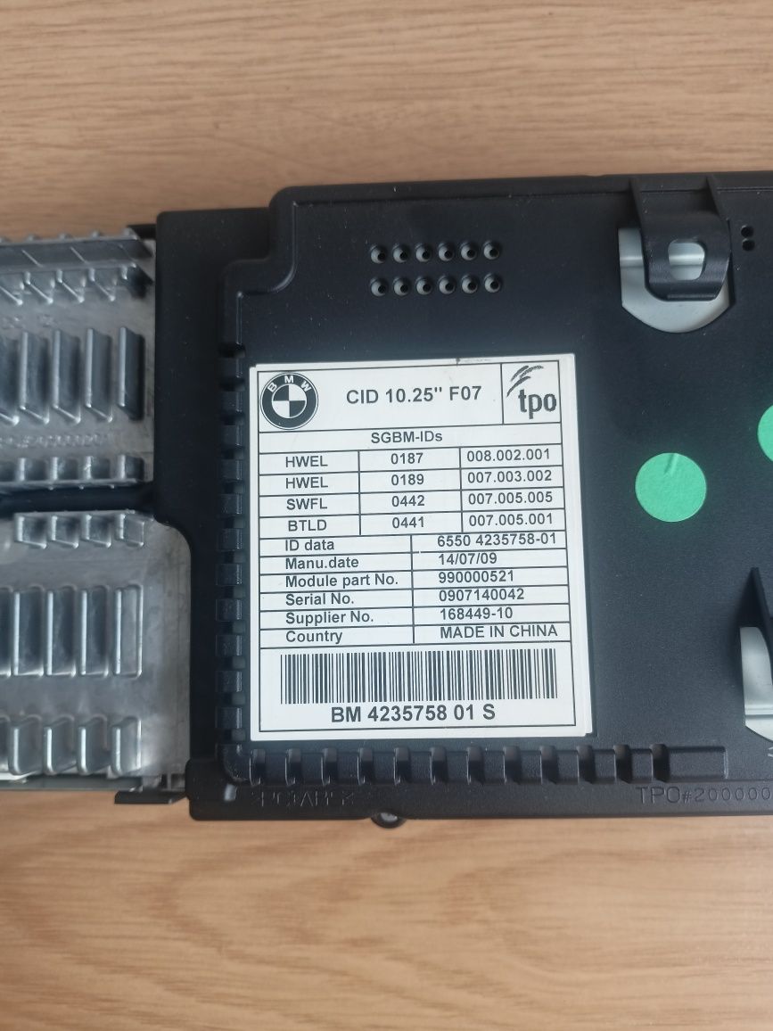 Monitor wyświetlacz CIC BMW F07