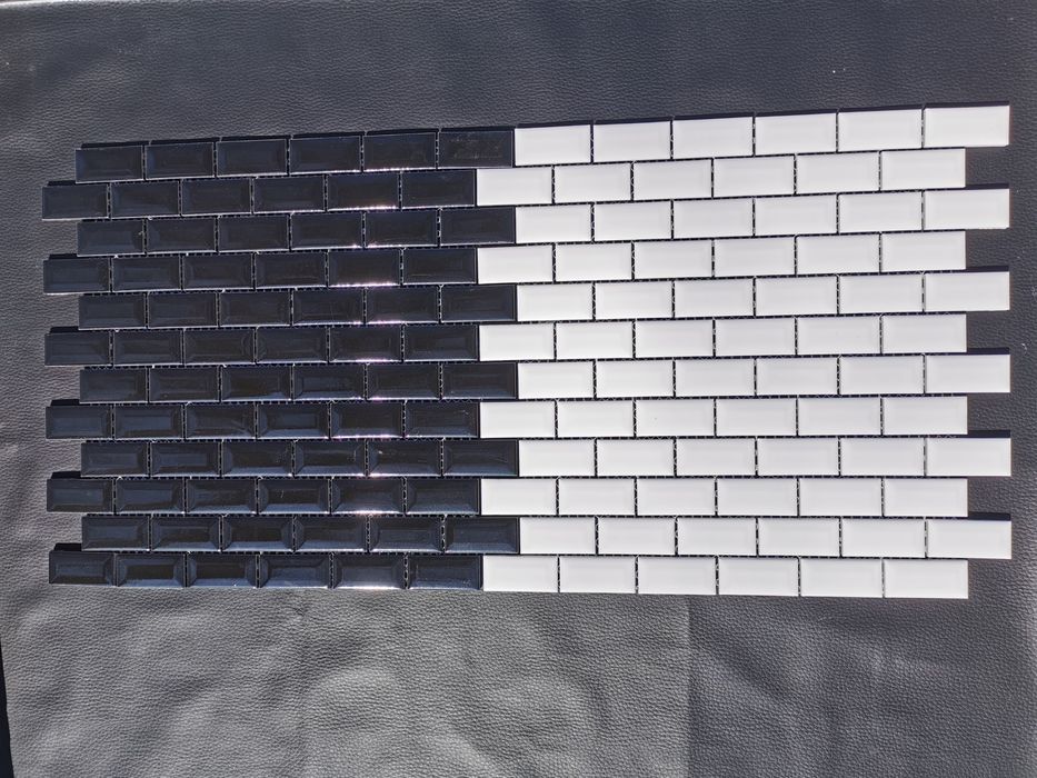 Mozaika ceramiczna /płytki /cegiełki czarne białe /ceny poniżej rynku