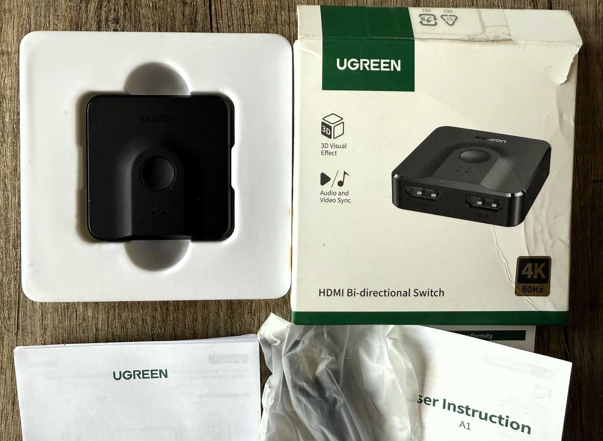 Przełącznik Switch UGREEN 2w1 HDMI 2.0 4K 60Hz (czarny) CM217