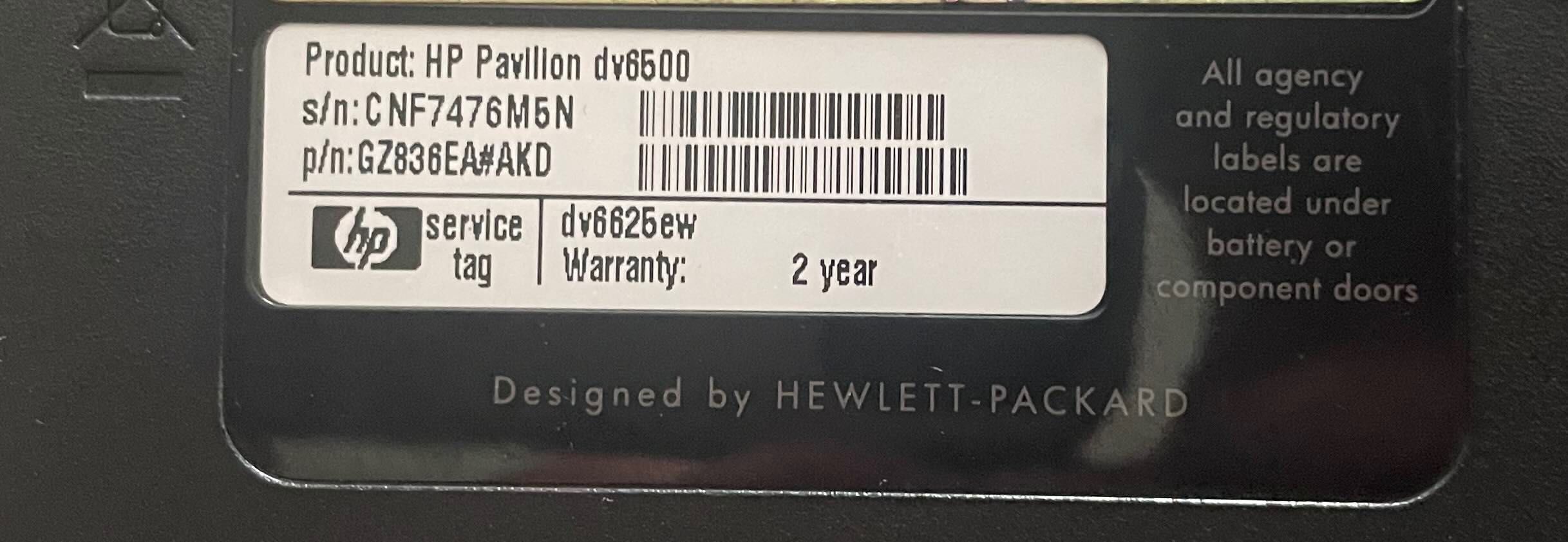 Laptop na części HP DV6625EW , matryca sprawna