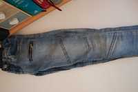 Spodnie 7 8 jeans dżins denim YFK 128 jasne wąskie rurki KIK