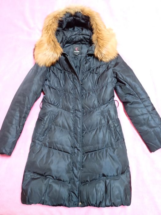 Зимова куртка з натуральною лисицею пуховик Clasna