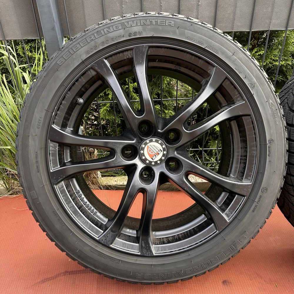 Czarne alufelgi 17 Anzio Turn 7.5x17 ET35 5x120 w bdb stanie wysyłka