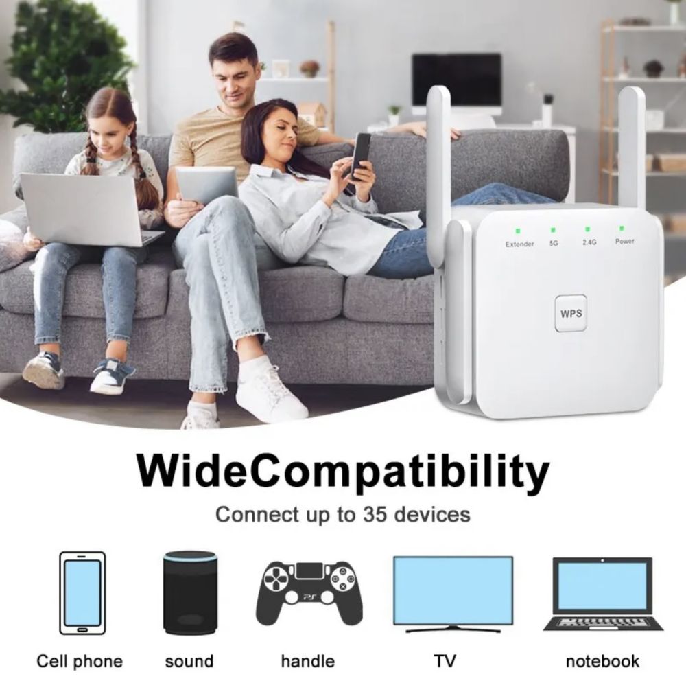 Ретранслятор Репитер Усилитель Repeater Wi-Fi 2.4/5 ГГц 1200 Мбит/с