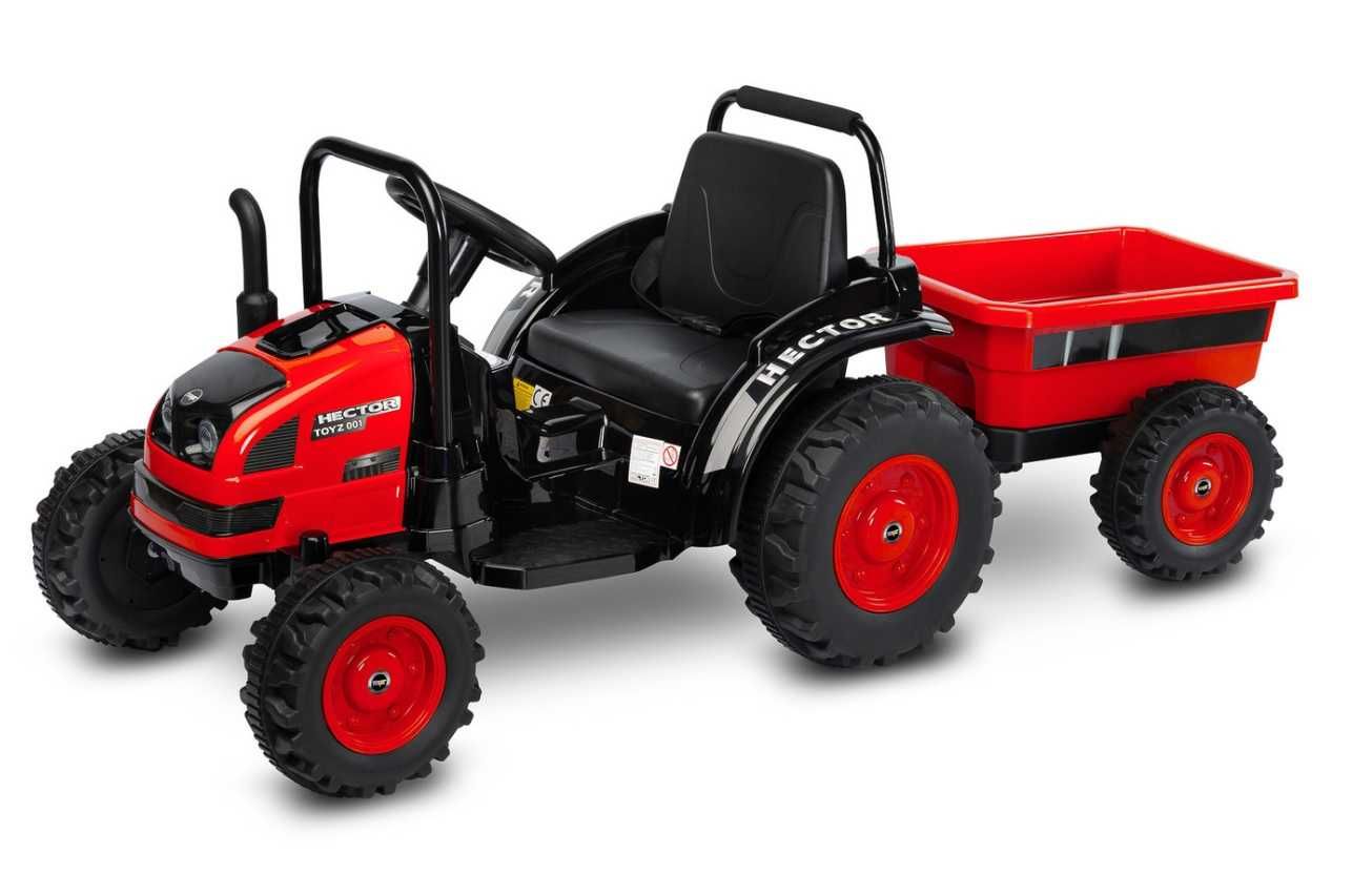 Pojazd na akumulator z pilotem TRAKTOR HECTOR red z przyczepką wywrot