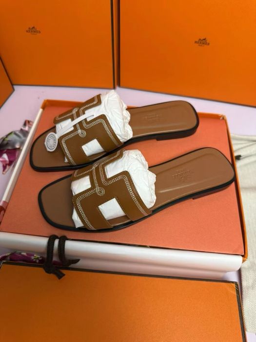 Шлепки кожа Эрме Herm*s люкс качество