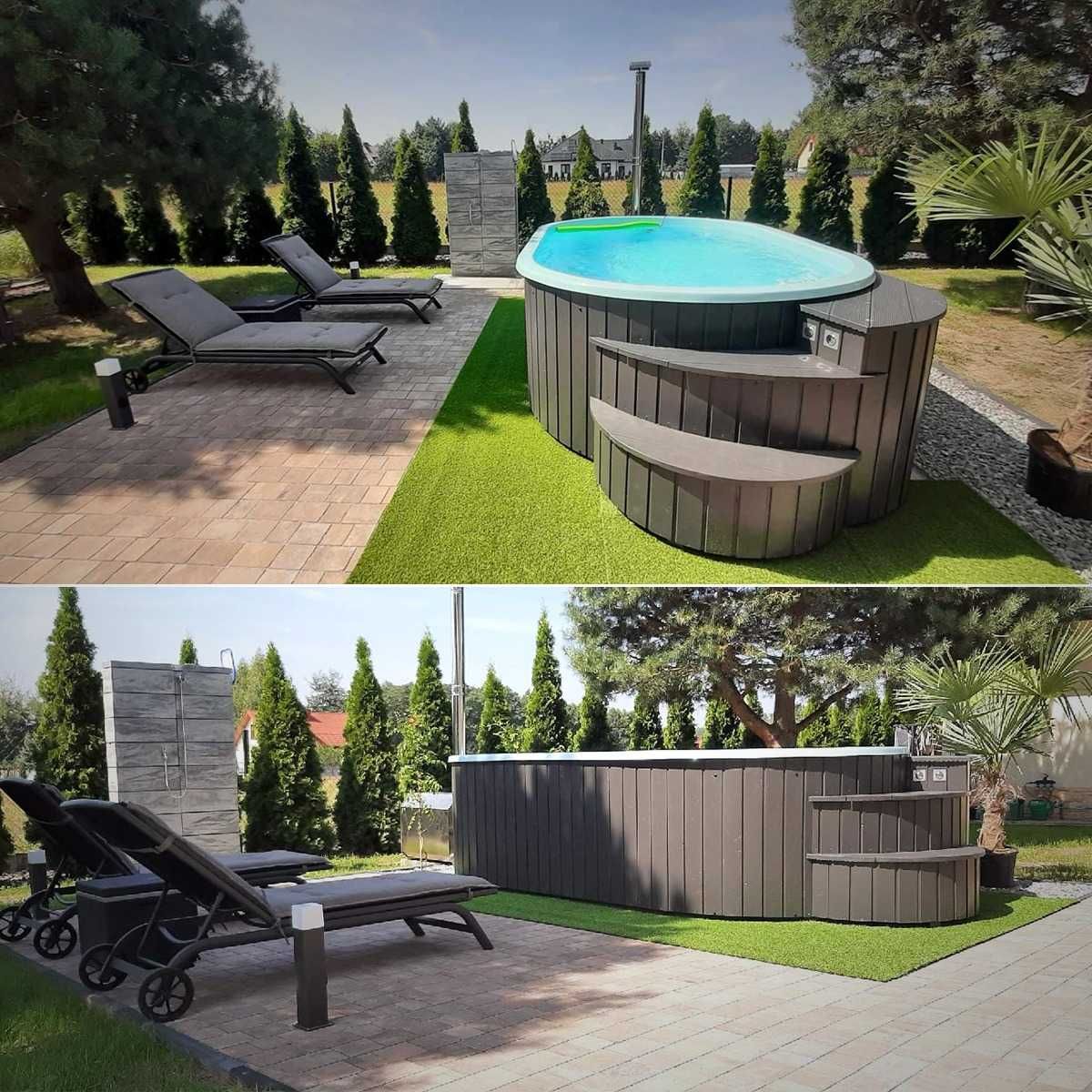 Basen 4x2x1 + Hydromasaż, Pompa Ciepła filtracja, JACUZZI SPA HOT TUB