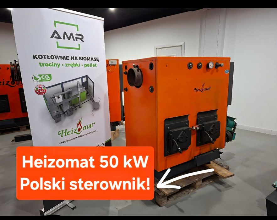 Heizomat 50kw Piec na trocine zrębkę biomasę POLSKI STEROWNIK