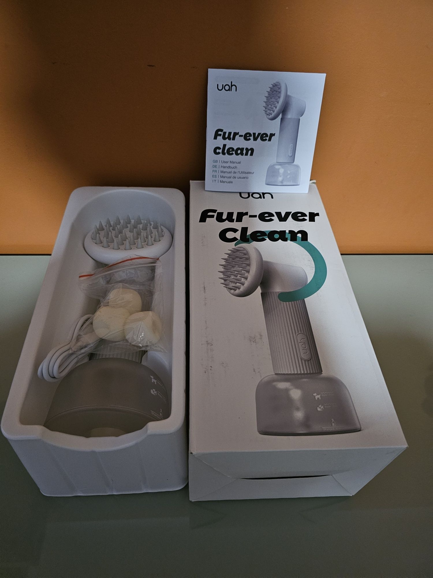 Escova de animais de estimação de vapor automática de jaqueta com disp