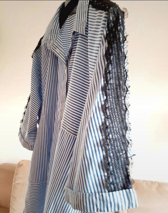 Zara Koszulowa sukienka z koronką  R 40/ L
