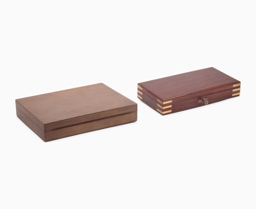 Estojos em madeira para guardar talheres e medalhas/moedas