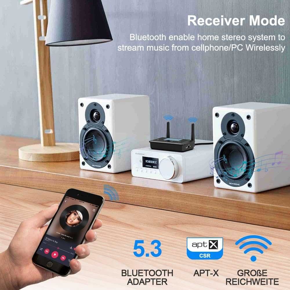 1Mii B03+ Bluetooth 5.0 Transmiter Nadajnik Odbiornik Bluetooth z LCD