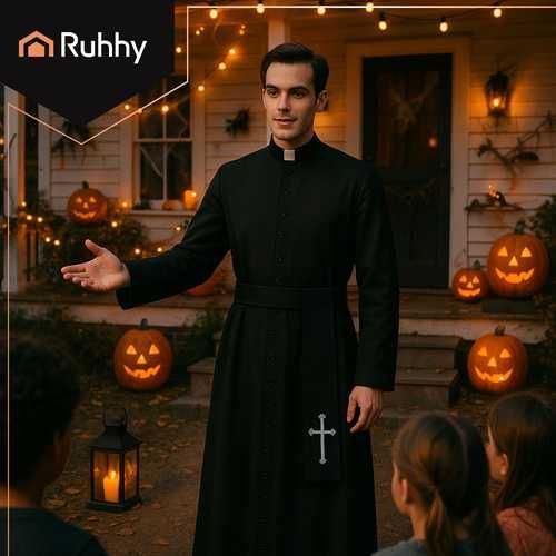 Strój przebranie halloween ksiądz kostium na bal