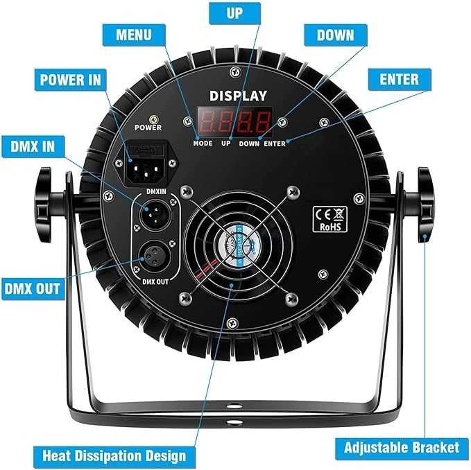 Reflektor sceniczny 200W 18 LED DMX RGBW swiatła dyskotekowe
