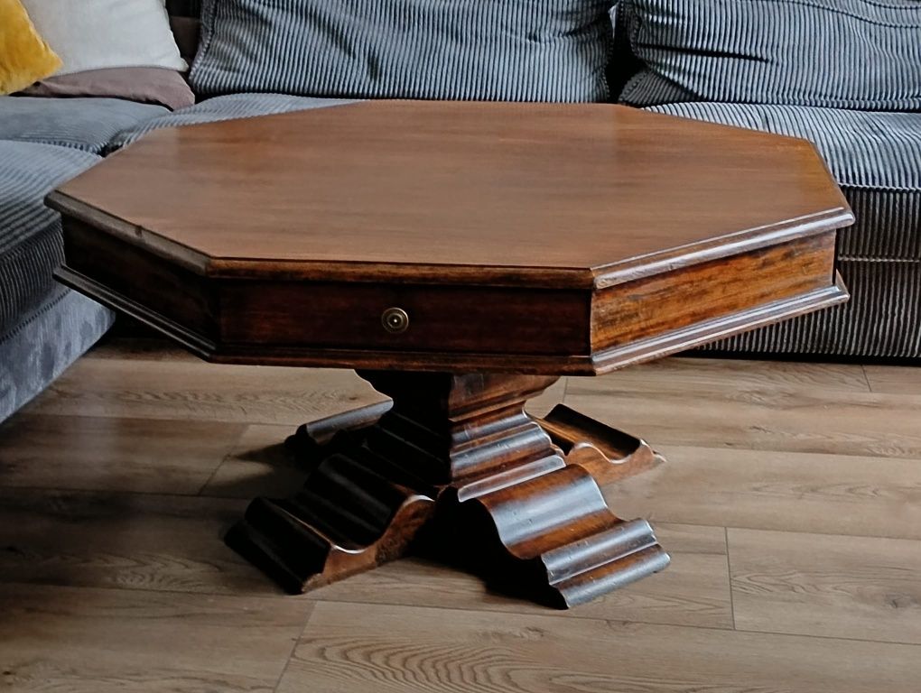 Solidny stół, ława, lite drewno