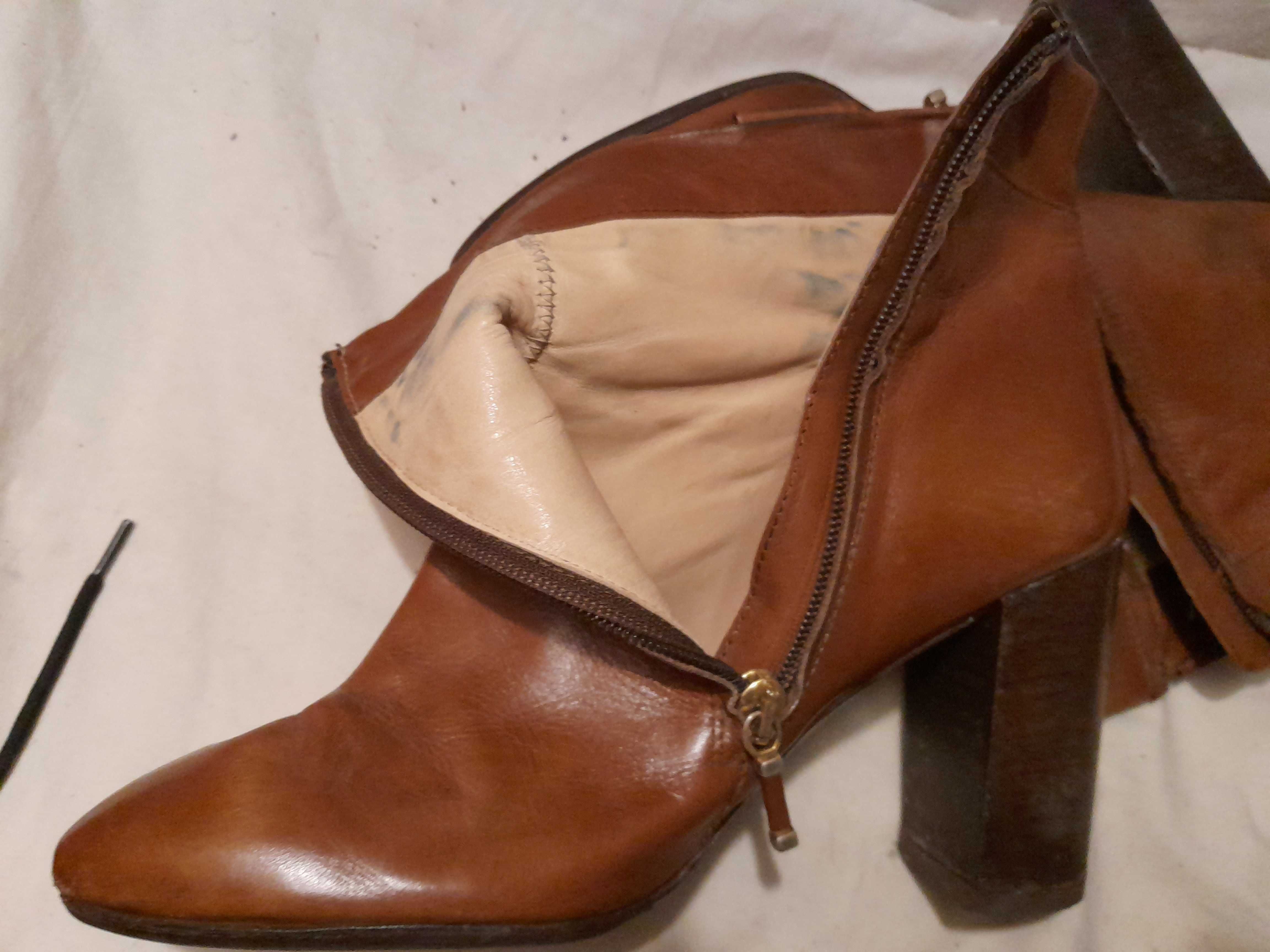 buty botki/ SKÓRA naturalna Massimo Dutti roz. 41