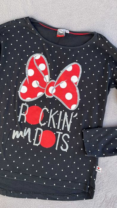 Bluzka Myszka Minnie brokat 158 sweet Disney t-shirt