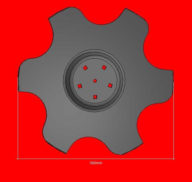 Talerz skrajny prawy ø 560/6 - AGRESSIVE