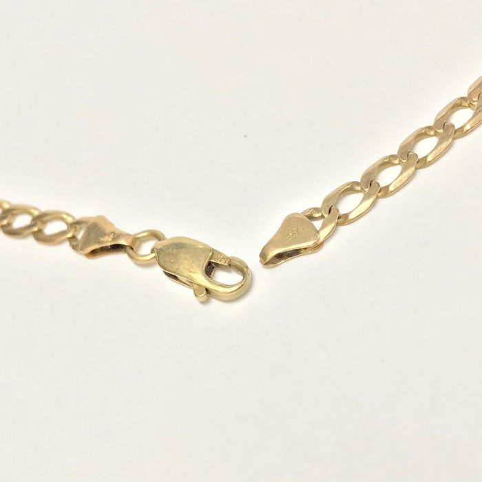 Złoty ŁAŃCUSZEK damski 585 14K cudowna PANCERKA 60cm