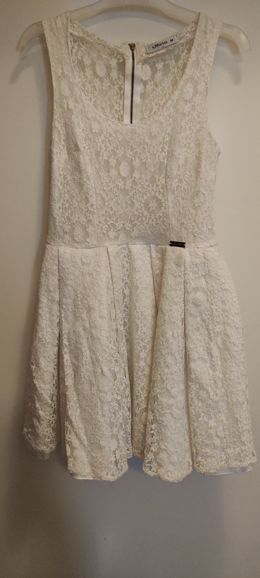 Biała, koronkowa sukienka, rozmiar M s.Moriss